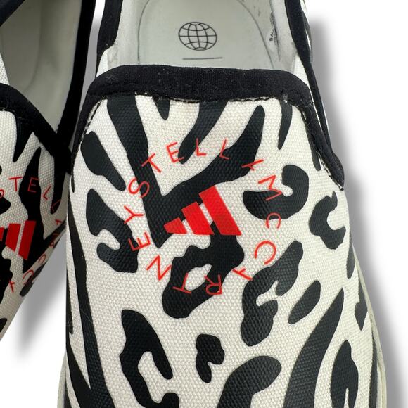 Adidas Stella McCartney Slip On Court Sneakers Shoes Womens Sz 9.5 Zebra Stripe - Picture 3 of 8